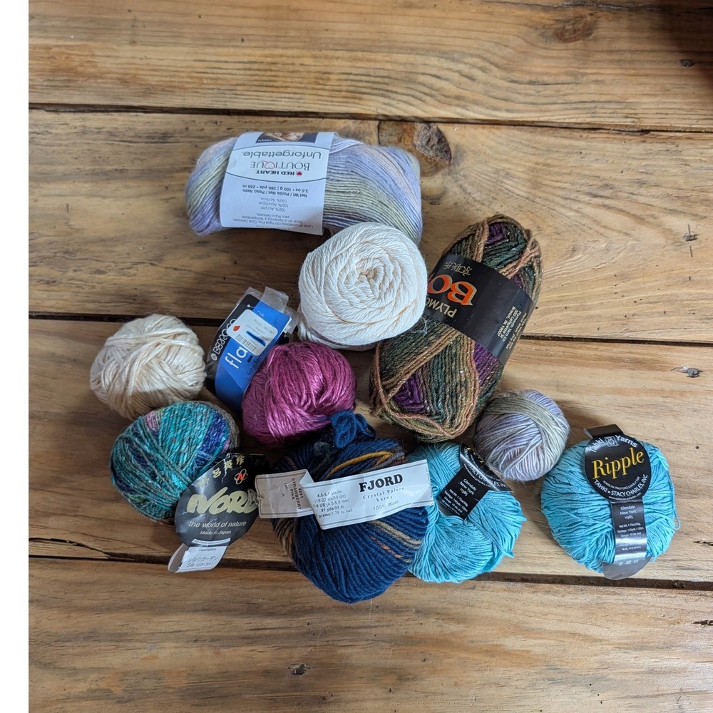 Luxury Yarn Lot Noro Silk Garden Plymouth Boku Crystal Palace Tahki Wool Silk